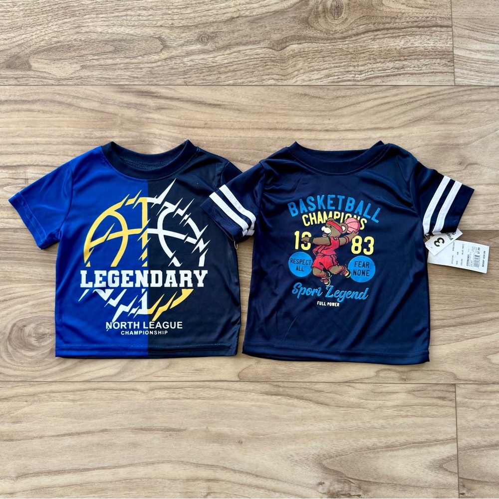 18M Basketball Tees + Sweatpants Set- Navy Blue